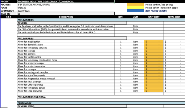Executive Takeoff Summary